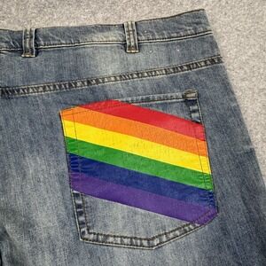 True Nation DXL Wild Pride Jeans‎ Mens 48x28 Tapered Fit Distressed Denim Casual